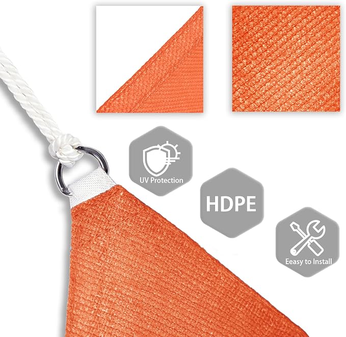 Patio Paradise 17' x 17' x 17' Sun Shade Sail Triangle Canopy Shade Cloth - Image 3