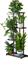 LINZINAR Plant Stand Metal 4 Tier 5 Potted Multiple Flower Pot Holder Shelf by LINZINAR