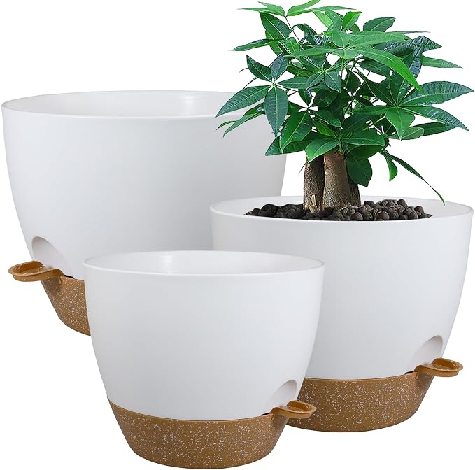 Large Self Watering Pots, 12/10/9 Plastic Planters - Image 2