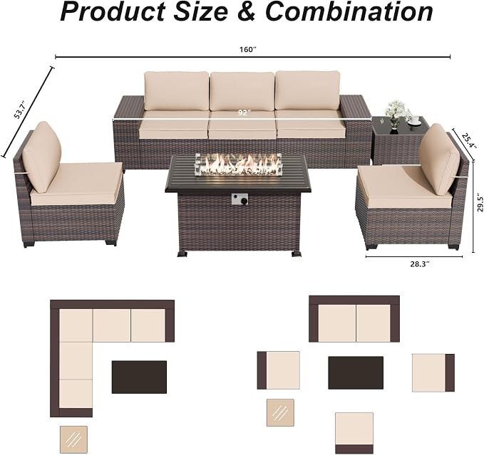 ALAULM 7 Pieces Patio Furniture Set - Image 6