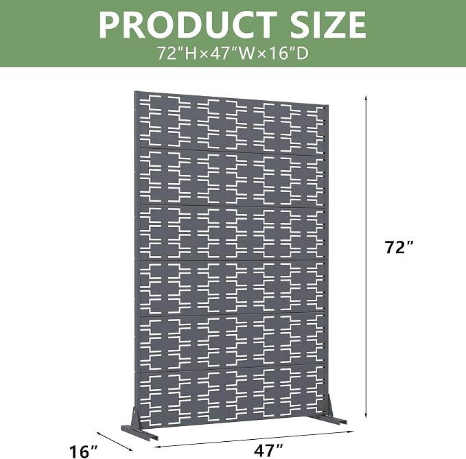 Casaphoria Metal Privacy Screen Outdoor, Drakgrey-Brick - Image 4