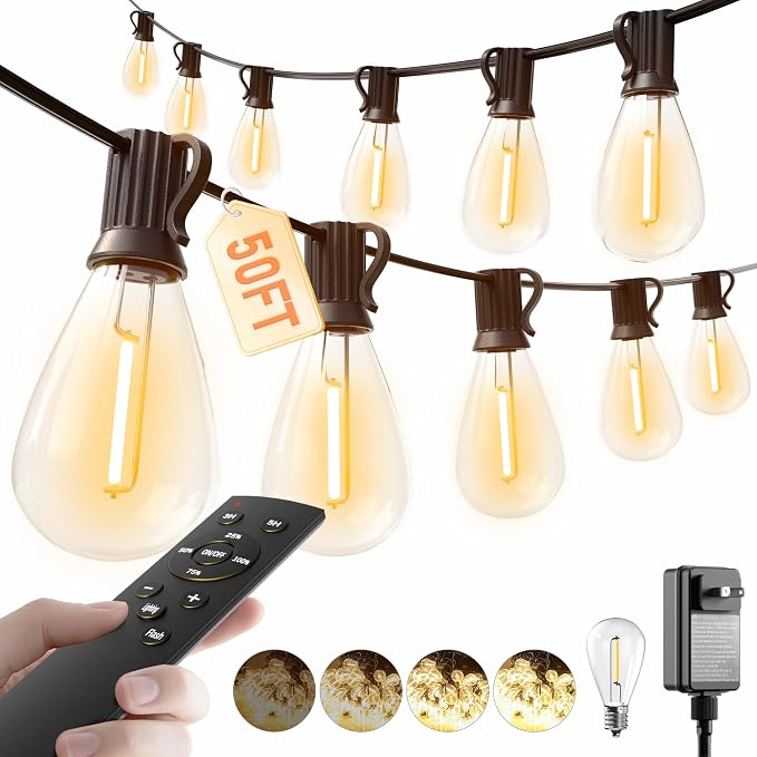luckystyle 50FT LED Outdoor String Lights by luckystyle