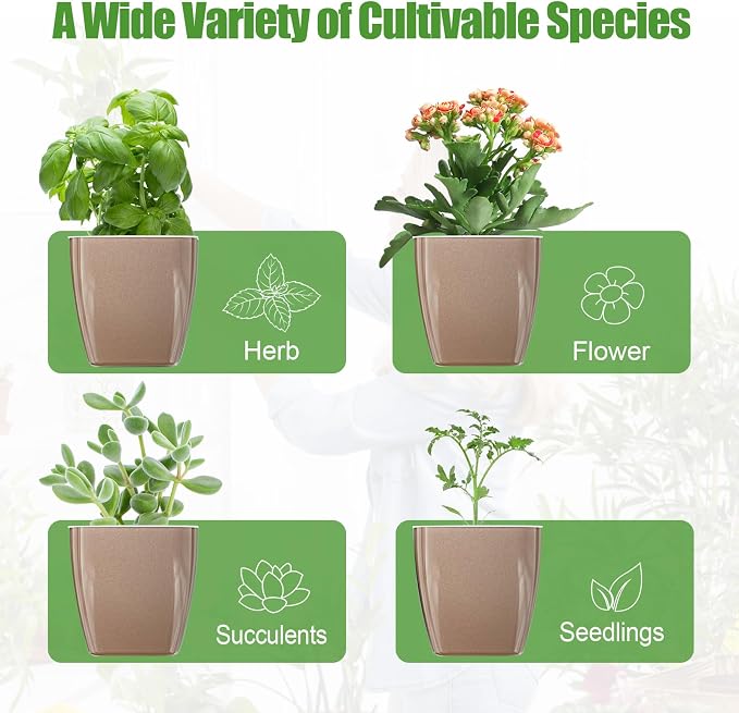 4 Pack Self Watering Pots 4-inch Decorative Flower Planters - Image 5