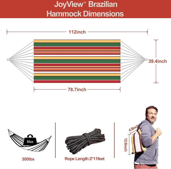 JoyView Brazilian Hammock for Single Person - Image 2