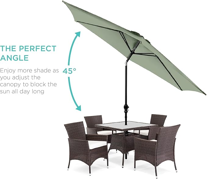 Best Choice Products 10ft Outdoor Table Compatible Steel Polyester Market Patio - Image 2
