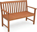 Tangkula Outdoor Garden Bench, 2-Person Eucalyptus Wood Bench by TANGKULA