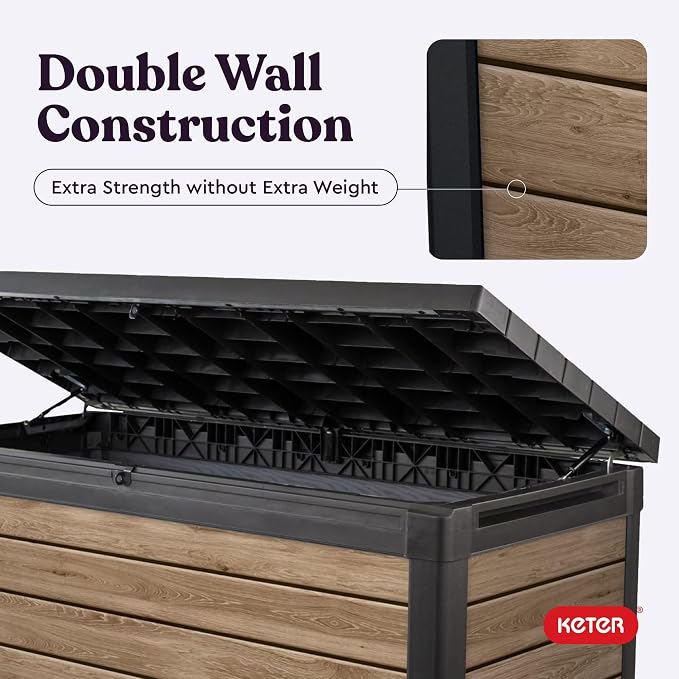 Keter Signature Collection 150 Gallon Resin Deck Box Organization and Storage - Image 9
