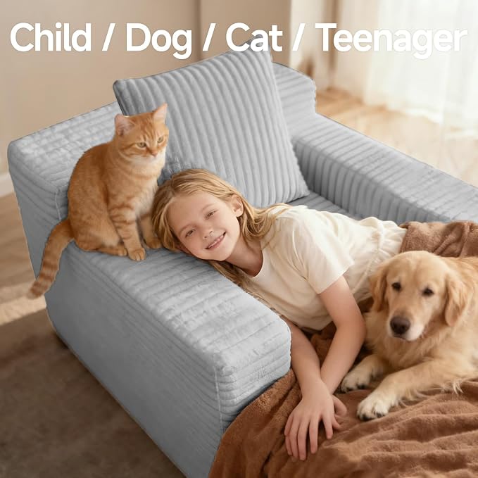 45'' Chaise Lounge Chair Indoor, Corduroy Upholstered Boneless Sofa Bed - Image 6