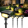 Solar Landscape Spotlights Outdoor Waterproof IP67, Warm White LED Spot Lights by CREATESTAR