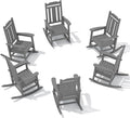 SERWALL Outdoor Rocking Chair Set of 6, Patio Rocking Chair Sets, HDPE Rocking by SERWALL