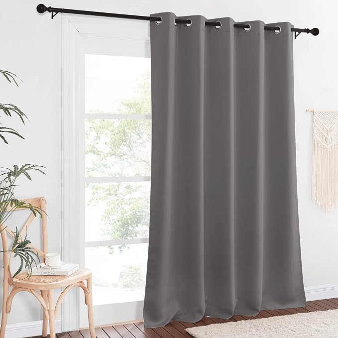 NICETOWN Blackout Gray Curtain 110 inch Length, Grommet Extra Long Thermal - Image 2