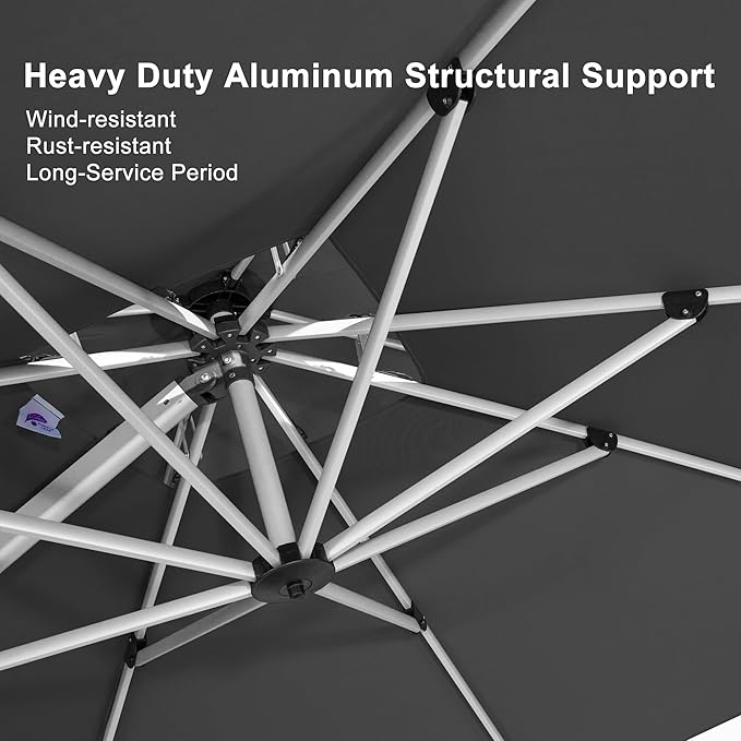PURPLE LEAF 10' X 12' Patio Umbrella Outdoor Rectangle Umbrella Large - Image 3