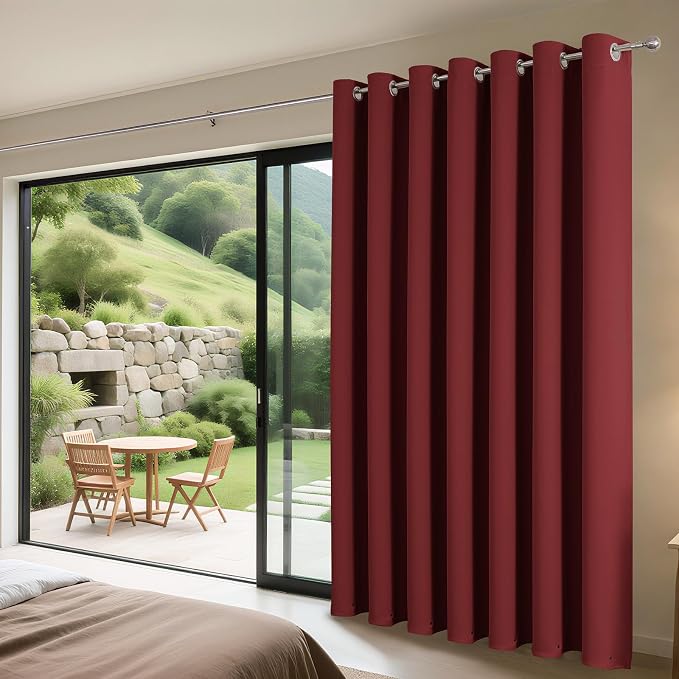 Joydeco Blackout Patio Sliding Door Curtains 96 Inches Long, Grommet Privacy - Image 3