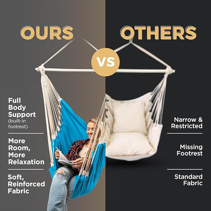Hanging Hammock Chair Swing – Hanging Chair Outdoor & Indoor - Image 7