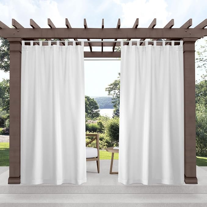 Exclusive Home Cabana Solid Indoor/Outdoor Light Filtering Hook-and-Loop Tab by Exclusive+Home