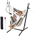 ZEYU Hammock Chair with Stand Double Hammock Chair Bohemian Style with Tassel by ZGZEYU
