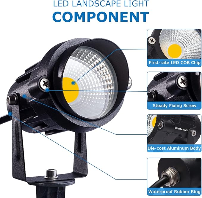 SUNVIE 24 Pack Low Voltage Landscape Lights LED 12W Landscape Lighting - Image 6