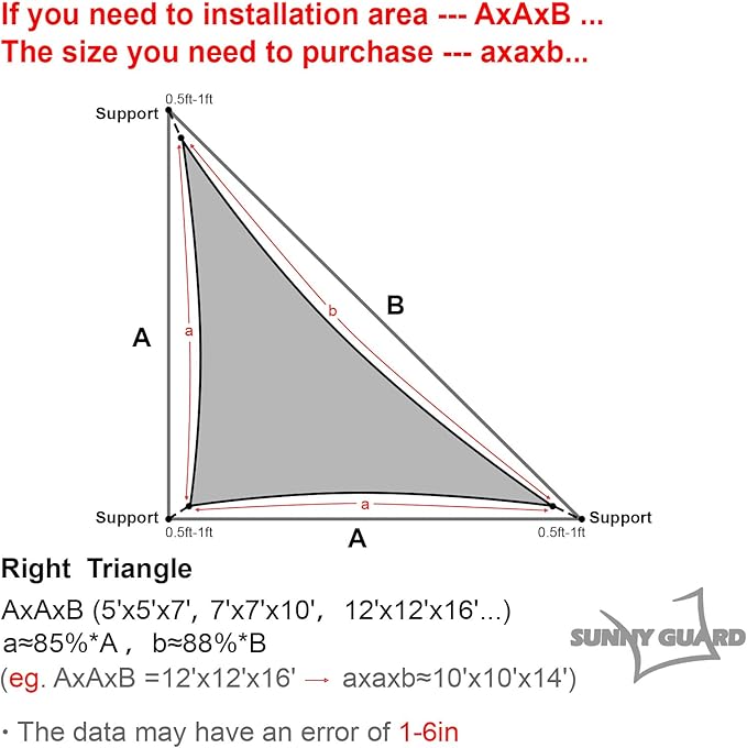 SUNNY GUARD Waterproof Sun Shade Sail 12'x20'x22.4' Taupe Right Triangle UV - Image 6