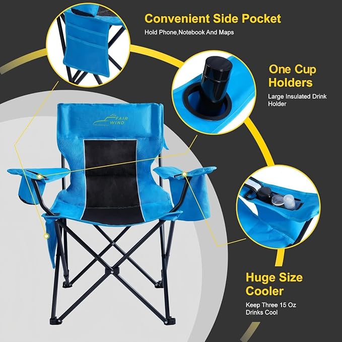 FAIR WIND Oversized Padded Camping Chair - Image 7