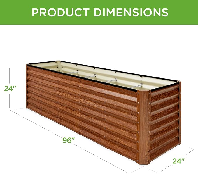 Best Choice Products 8x2x2ft Raised Outdoor Metal Garden Bed, Deep Root Box - Image 3