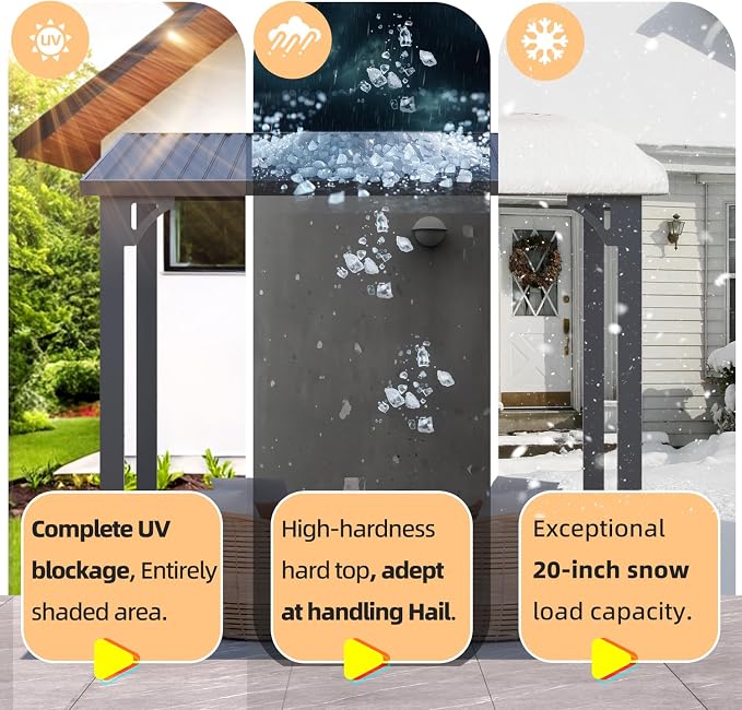 AECOJOY 8' x 20' Outdoor Hardtop Metal Gazebo - Image 4