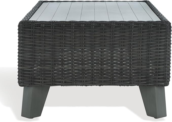 SAFAVIEH Couture Collection Margarita Dark Grey Faux Wicker Rectangle - Image 8