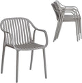 Modern Stackable Outdoor & Indoor Plastic Dining Chairs Set, Outdoor Breathable by XDECO