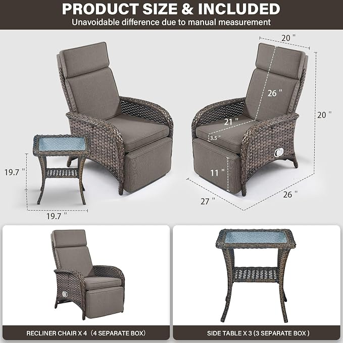 Belord 7 Piece Wicker Patio Furniture Set - Image 3