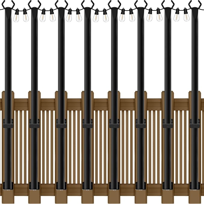 AILBTON 8 Pack 5Ft String Light Poles, Light Poles by AILBTON
