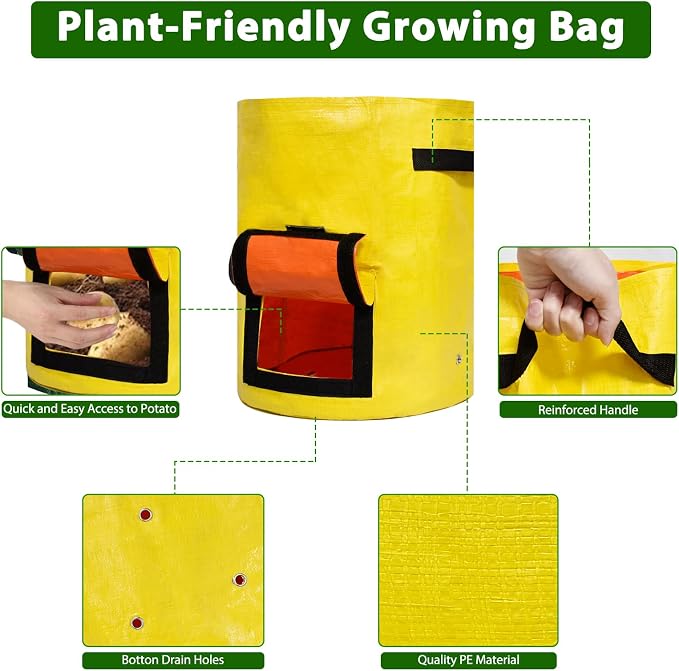 JJGoo Potato Grow Bags, 4 Pack 10 Gallon - Image 5