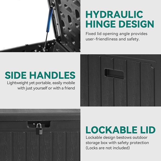 YITAHOME 90 Gallon Large Deck Box - Image 4