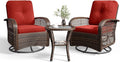 Aoxun 3 Pieces Patio Furniture Set, Patio Swivel Rocker Chairs Set of 2 by Aoxun