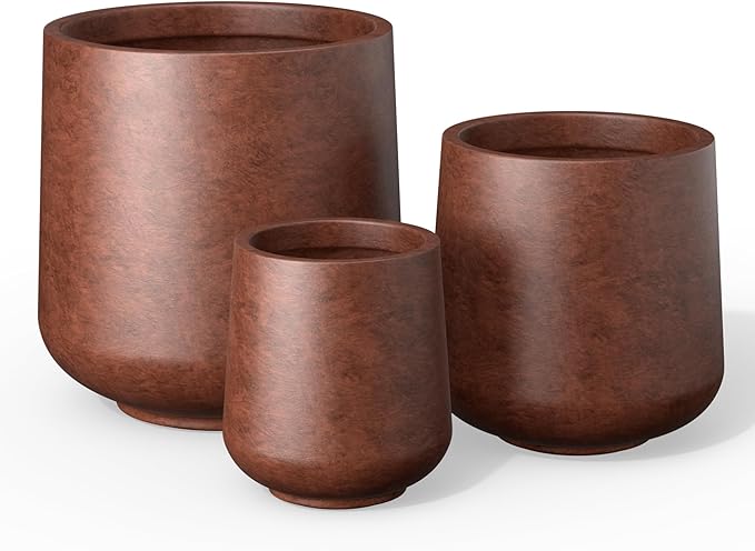 Kante 15.3"+11.6"+8.2" Dia Round Concrete Planter, Large Outdoor Indoor Planter by Kante