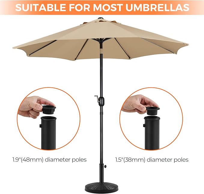 Yaheetech 31lbs Umbrella Base, Heavy Duty Patio Umbrella Base Stand, Round - Image 6