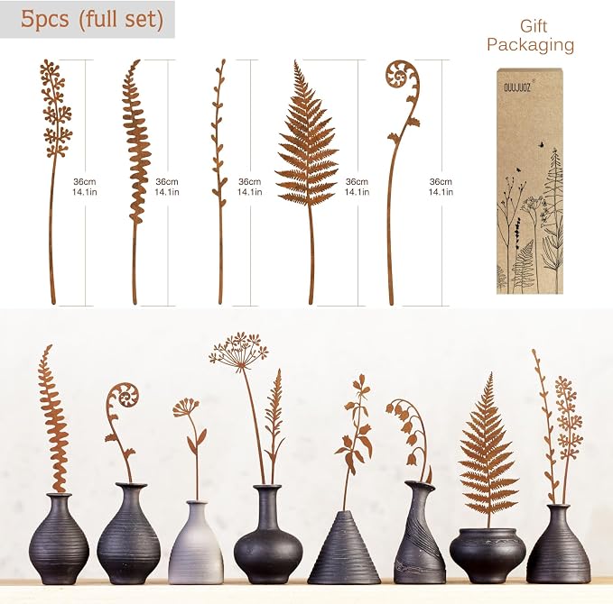 Metal Flowers for Outside, Garden Stakes Decorative, Flower Bed Decor Plant - Image 6