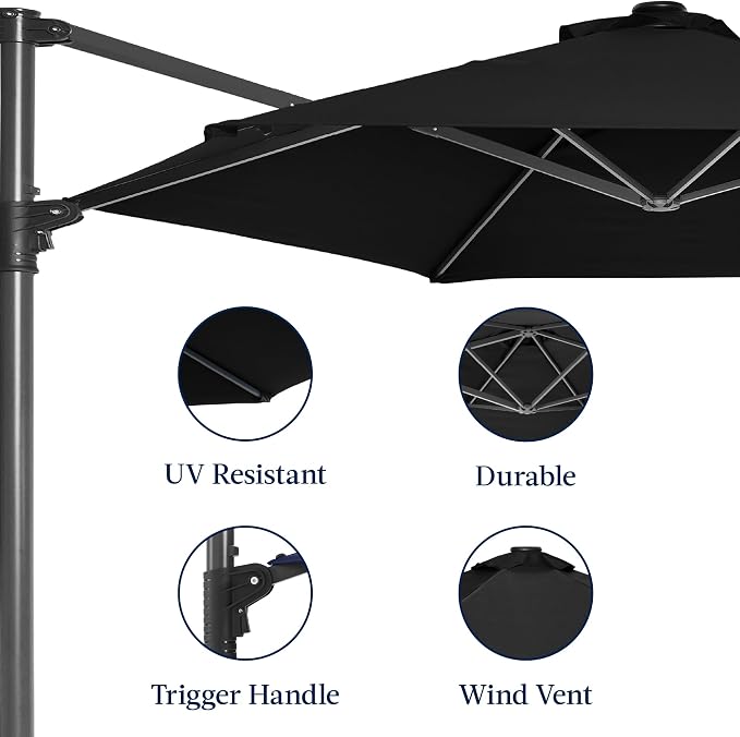 Best Choice Products 10ft Offset Cantilever Hanging Market Patio Umbrella - Image 7
