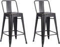 AC Pacific 24” Metal Barstool Set of 2 – Country Rustic Style by ACPacific