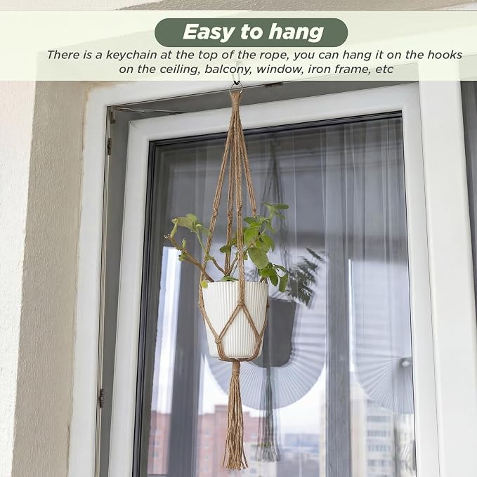 EBOOT 2 Pack 41 Inch Large Macrame Plant Hanger Rope to Hang Flower Pot Plant - Image 7