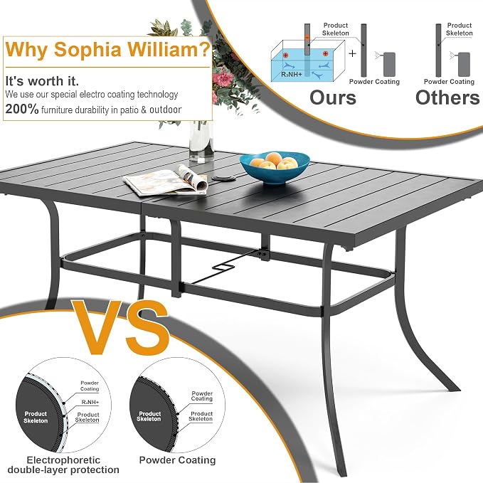 Sophia & William Patio Outdoor Table and Chairs Set - Image 5
