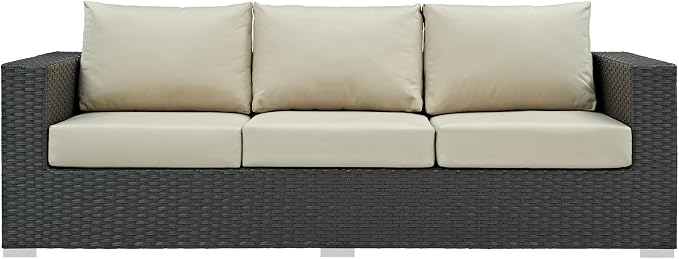 Modway EEI-1860-CHC-BEI Sojourn Wicker Rattan Outdoor Patio Coffee Table - Image 6