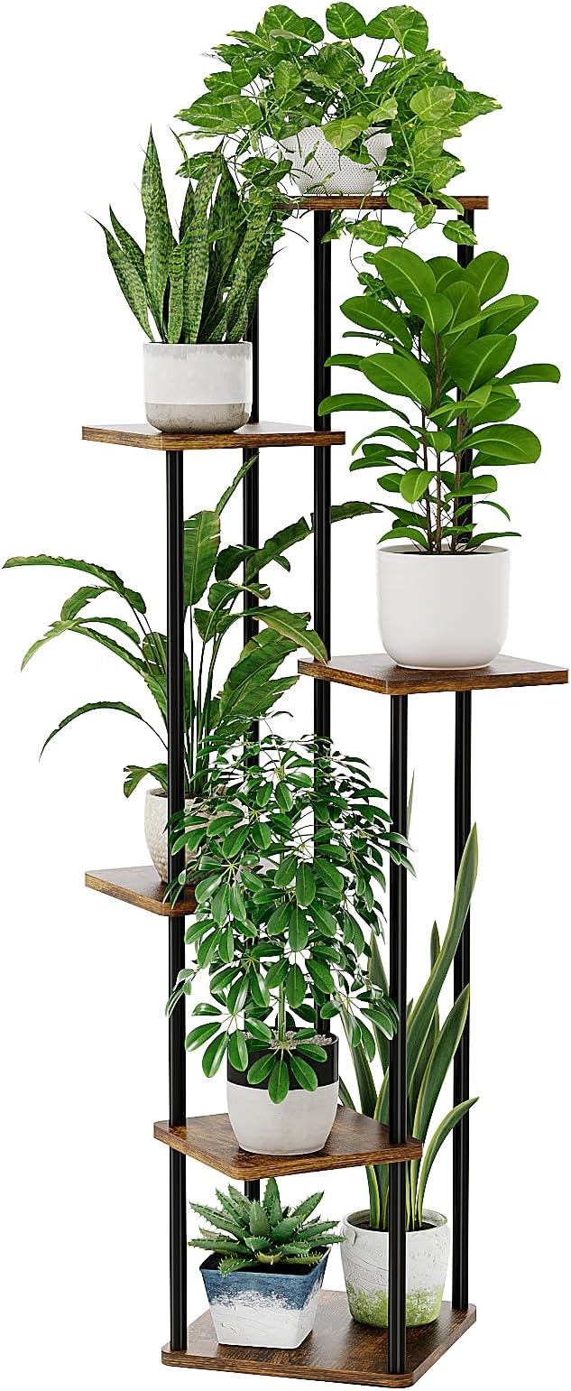 Bamworld Tall Plant Stand Indoor 6 Tier Plant Holder by Bamworld