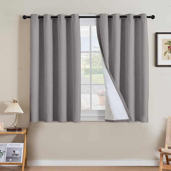 H.VERSAILTEX Linen Curtains 100% Blackout Curtains by HVERSAILTEX