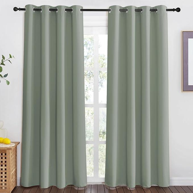 NICETOWN Blackout Sage Green Curtain - Image 2