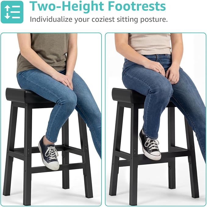 24 Inch Bar Stools Set of 2 for Kitchen Island, Kitchen Chairs Counter Height - Image 6