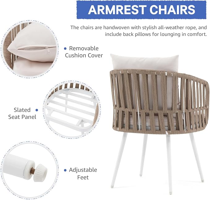 SUNSITT Patio Dining Chairs Set of 4, Outdoor Metal Dining Chairs - Image 5
