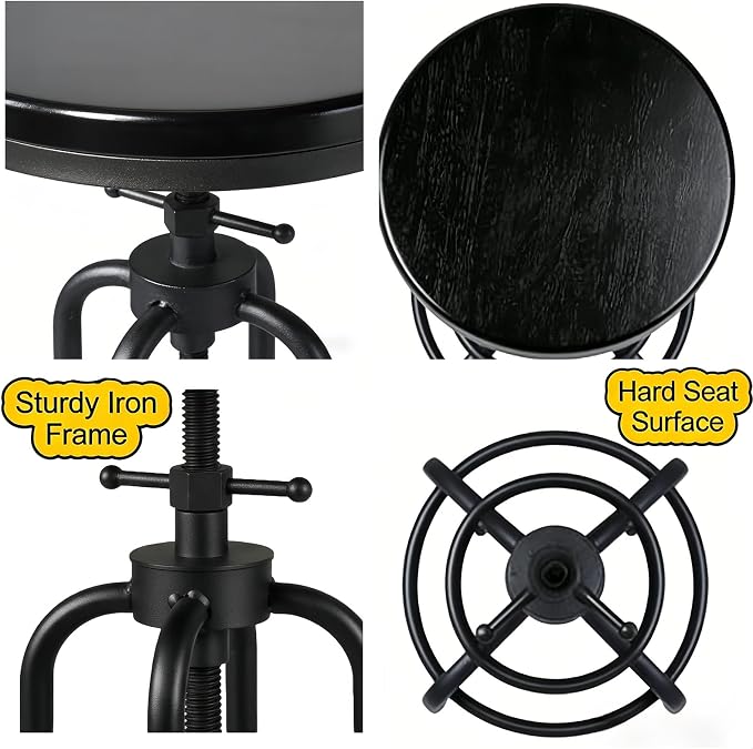 LOKKHAN Vintage Industrial Bar Stool - Image 5