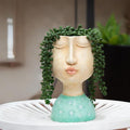 DiliComing Resin Face Planters Pots Head by DiliComing