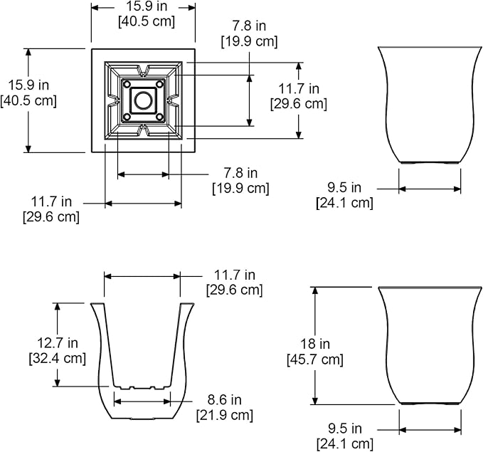 Mayne 5873-ES Polyethylene Planter, Espresso 16x16 - Image 6
