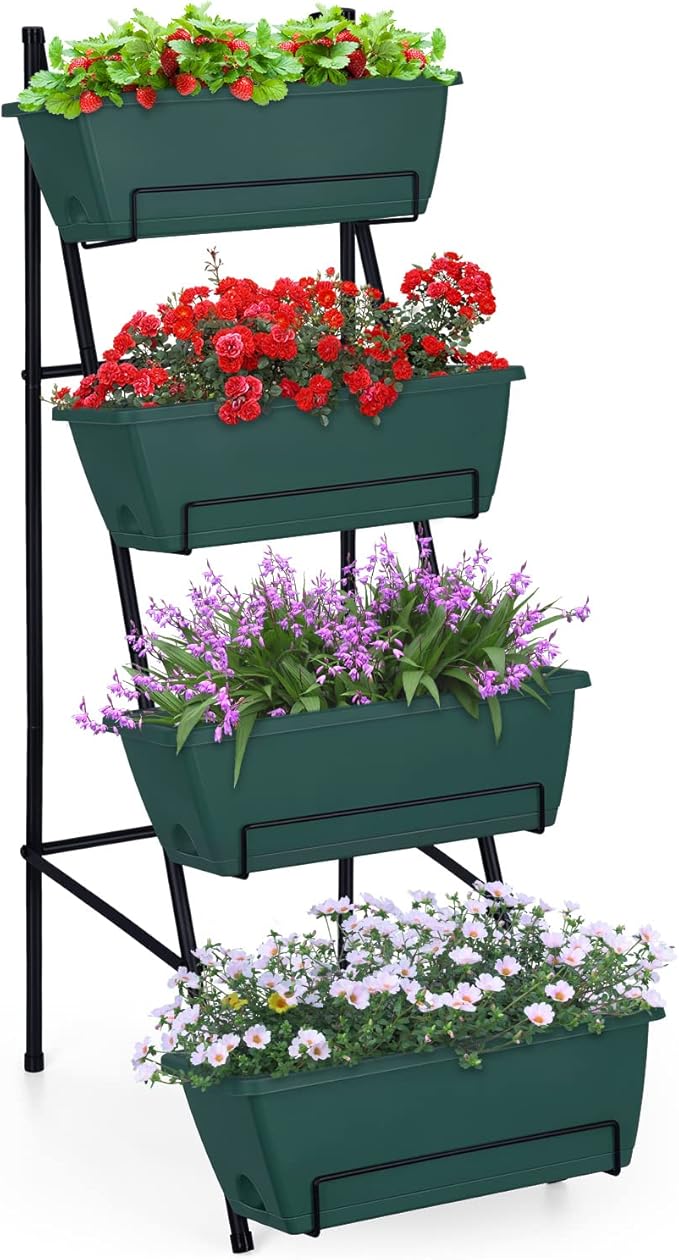 OYEAL Raised Garden Bed 4 Tier Vertical Garden Planters Indoor Outdoor Raised by OYEAL