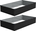 8x4x1ft Galvanized Raised Garden Bed, Outdoor Planter Box Metal Patio Kit by Foxlang